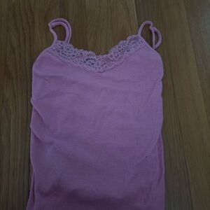 SHEIN Pink Lace Detail Camisole